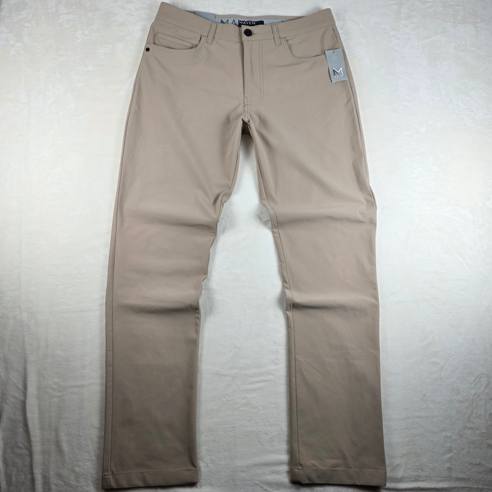 Maven Co-Op Hybrid Pant Men's 33x32 Khaki Athleisure Utility Minimalist NEW